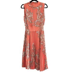 Nanette Lepore Orange Floral Midi Dress
